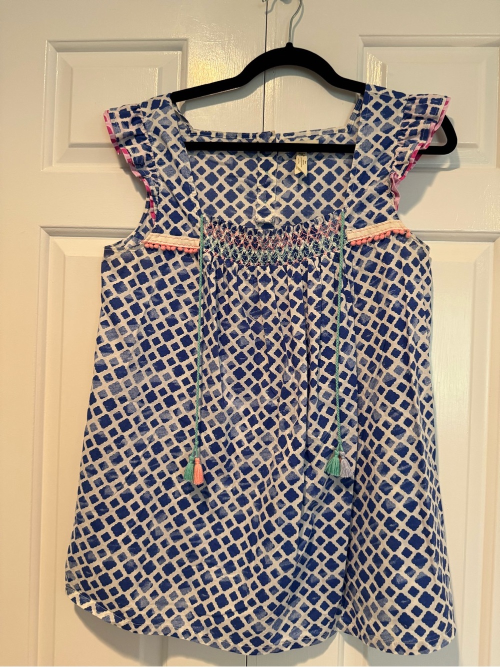 Matilda Jane Blue & White Trellis Pattern Top